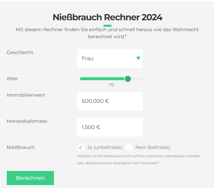 Nießbrauch Rechner